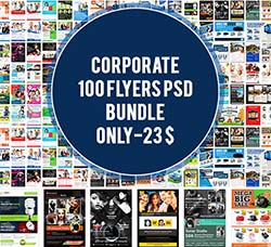 100个通用型企业传单模板：100 Corporate Business Flyers Bundle